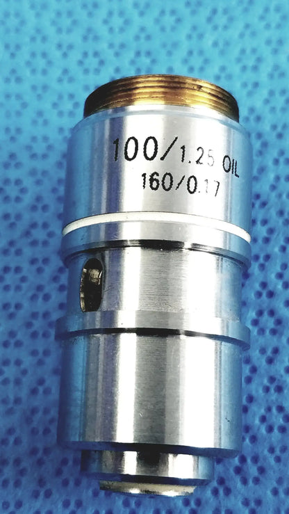 Reuse Medical Equipment 100x/1.25 Oil Immersion Microscope Objective Lens Microscope Objective Lens, second-hand product photo 1