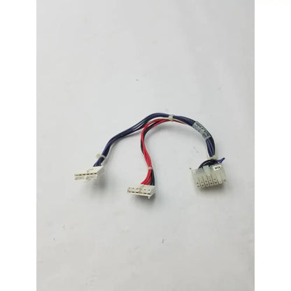 14 pin female to 2 wire connector cable harness with blue red and black wires and three white plastic connectors