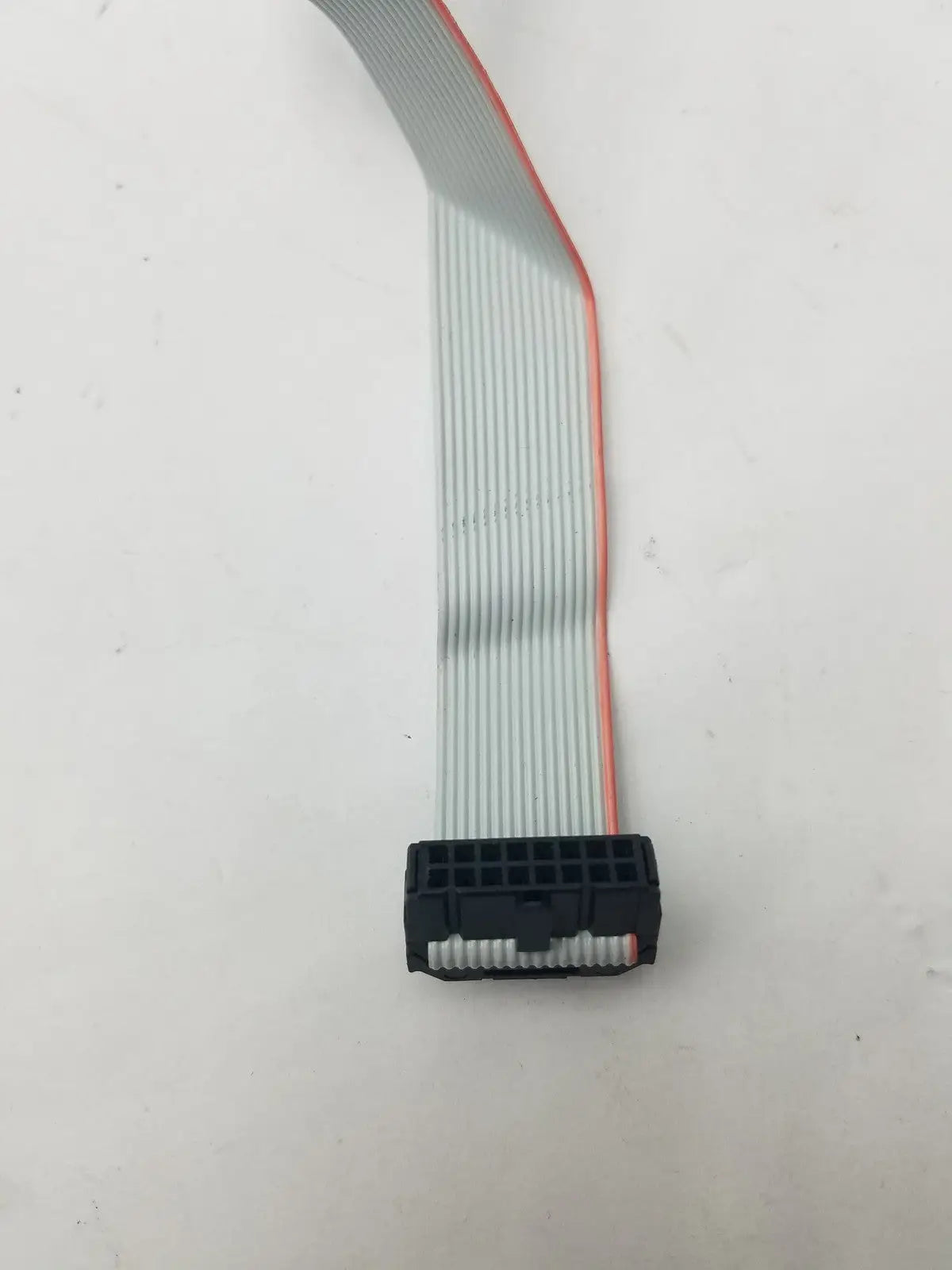 Gray flexible flat riser card cable with red edge and black female pin connectors for 16 female pin riser card use