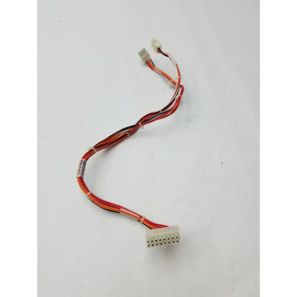 Red orange and black multi-strand cable with white plastic 16 pin female connector tyco 1753345-1 pin connector tyco