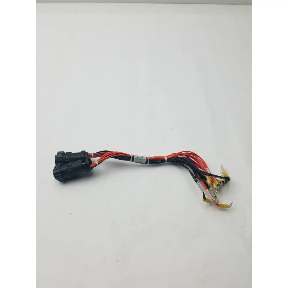 Black and red multi-wire wire harness with 16 pin female to 16 pin male wire harness dual-ended plug assembly