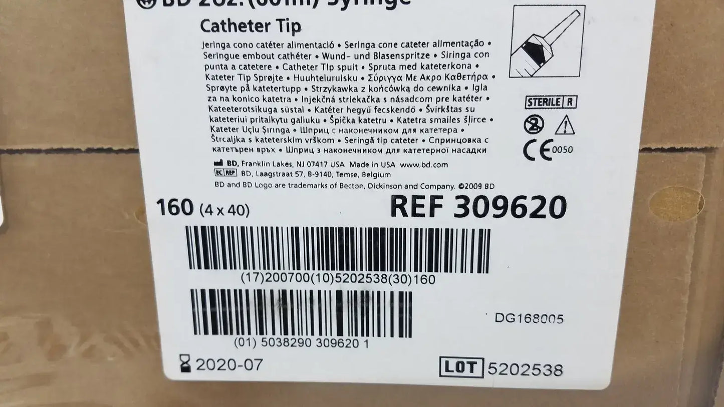 BD 160 (4x40) Piece BD 60ml Syriinge Catheterr Tip Ref 309620 Syringe, new product photo 2