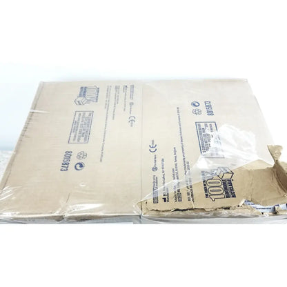 Brown cardboard box wrapped in clear plastic with printed labels containing 160 piece 60ml syriinge luer-lok tip ref packaging