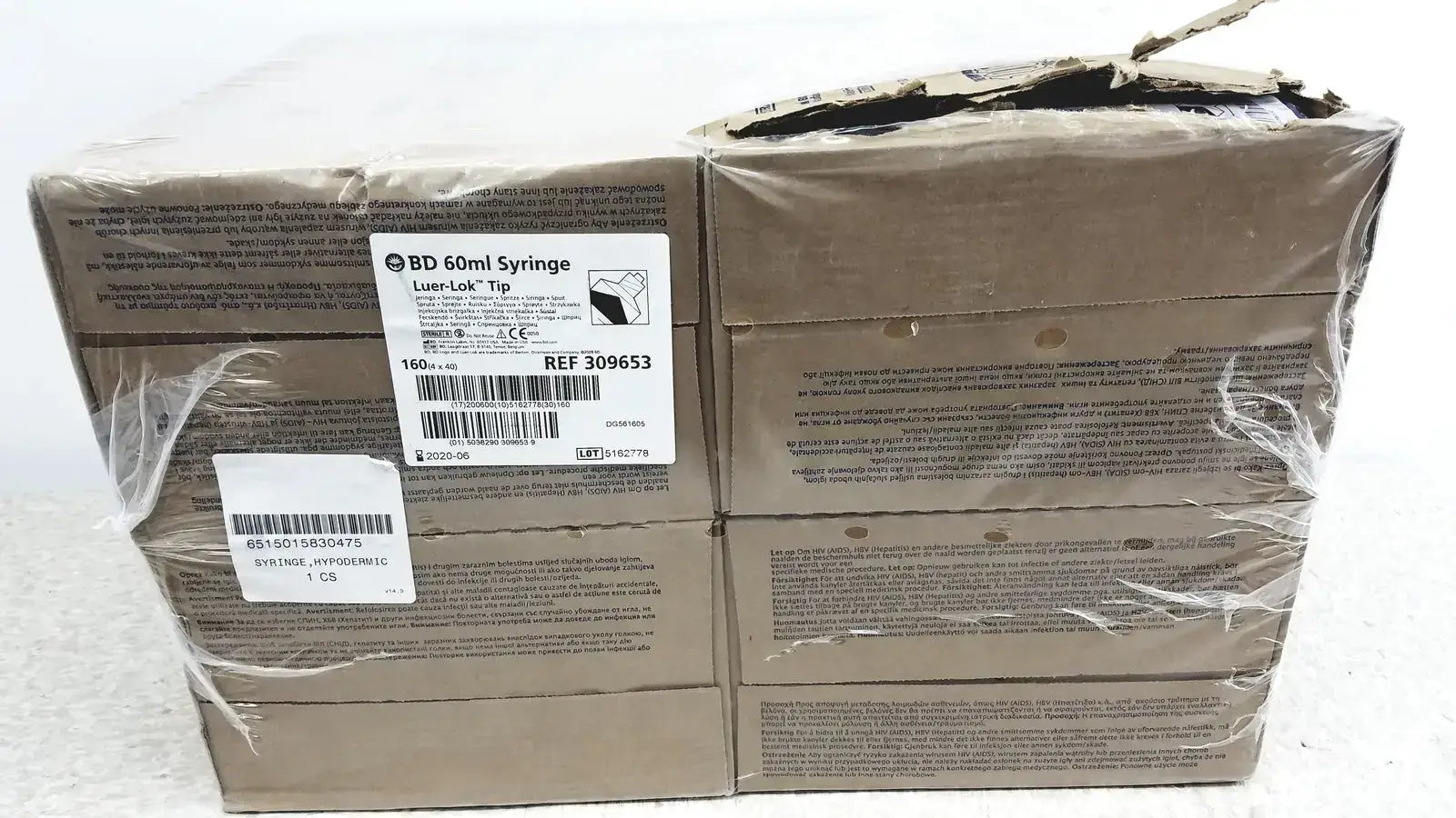 BD 160 Piece (4x40) BD 60ml Syriinge Luer-Lok Tip Ref 309653 Syringes, second-hand product photo 1
