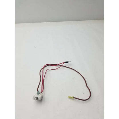 White plastic 70a microswitch with red and brown wire leads model g-bbde6-60e for electrical control applications