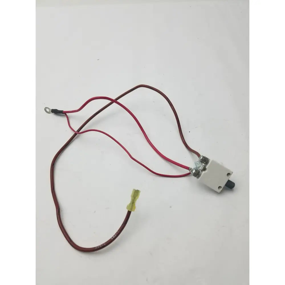 White rectangular 70a microswitch with black toggle handle and red wire leads model g-bbde6-60e