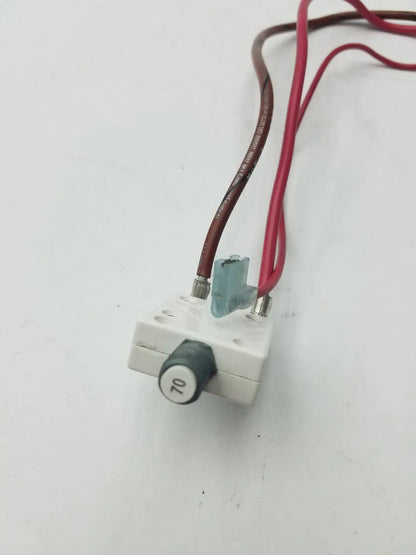 White plastic 70a microswitch thermostat with black dial marked 70 and red and brown wire leads g-bbde6-60e