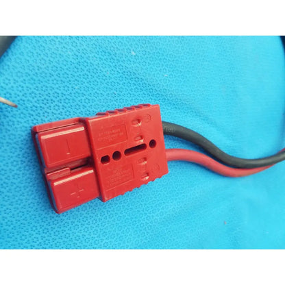 Red plastic battery charging connector with black and red wires for 175A-800V charging connector cable