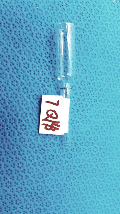 1ml clear glass ampoule low borosilicate with narrow neck and white label on clear glass vial body
