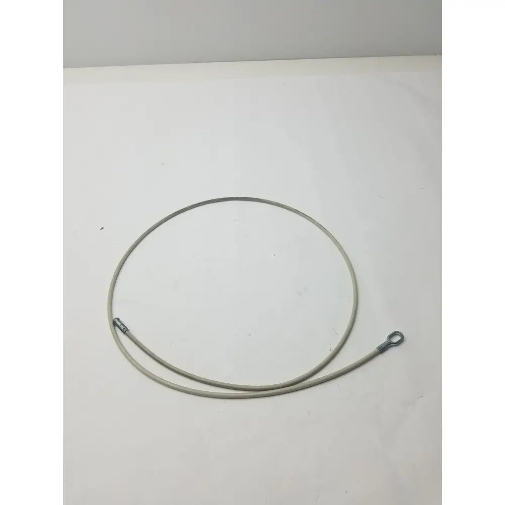 A coiled gray insulated 2 different sided cable with metallic connectors g-bbdf6-59n for versatile connections