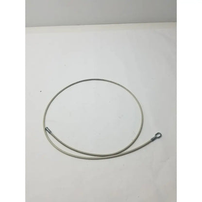 A coiled gray insulated 2 different sided cable with metallic connectors g-bbdf6-59n for versatile connections