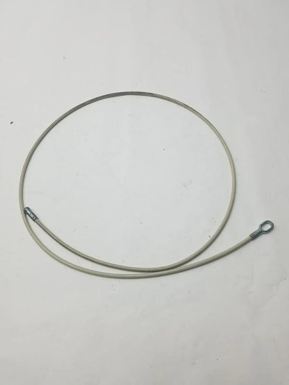 A coiled gray insulated 2 different sided cable with metal connectors for g-bbdf6-59n applications