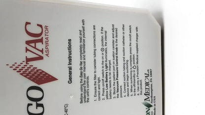 Precision Medical 2011 Precision Medical Easy Go Vac Aspirator With Bottle Medical Suction Aspirator, second-hand product photo 4