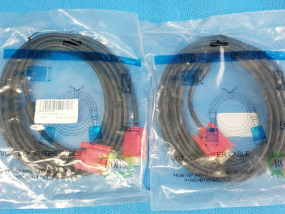 VGA Computer Cable 3+6C+B+2Ferrite HDB15P Male To HDB15P Male