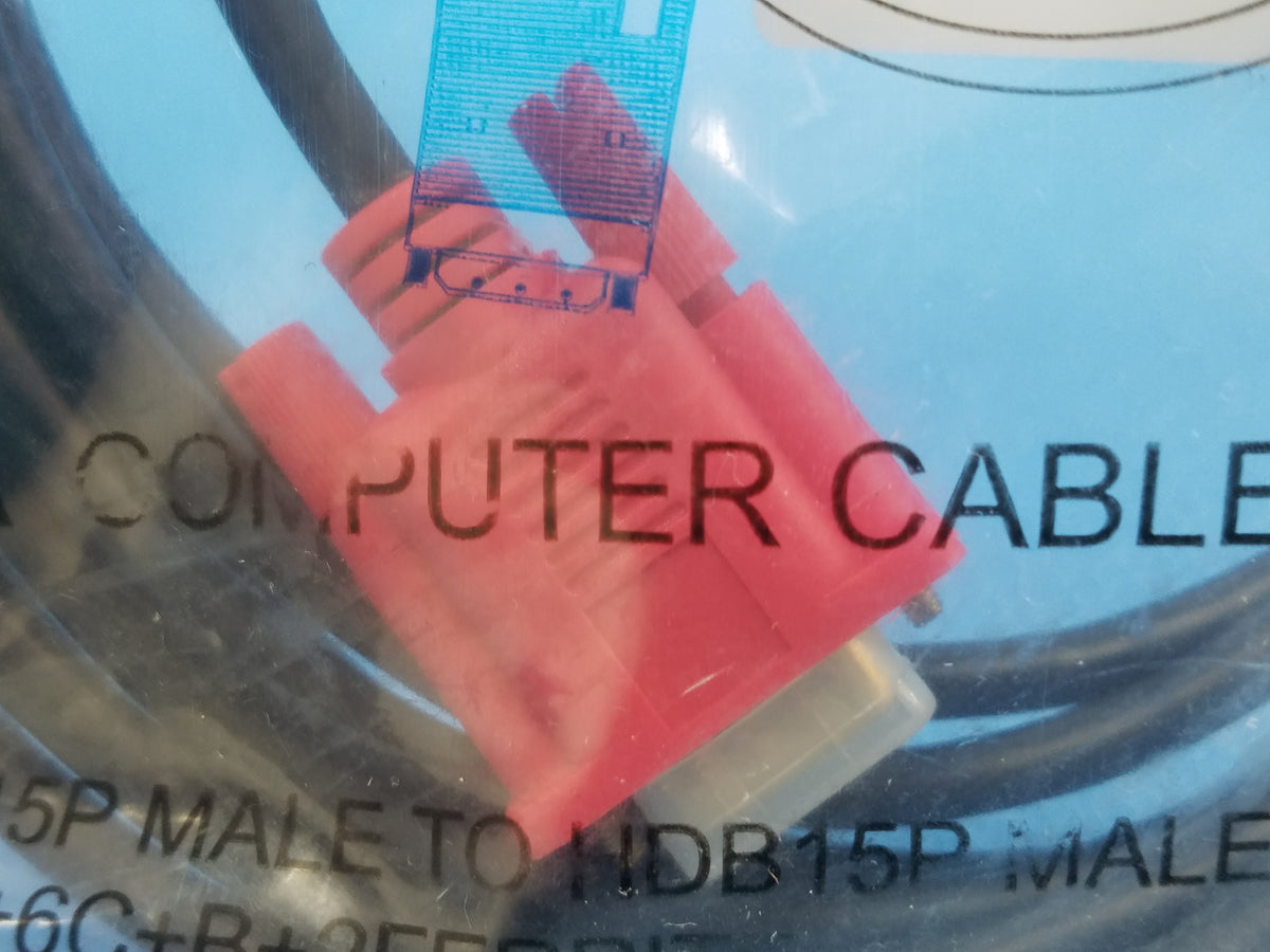 VGA Computer Cable 3+6C+B+2Ferrite HDB15P Male To HDB15P Male