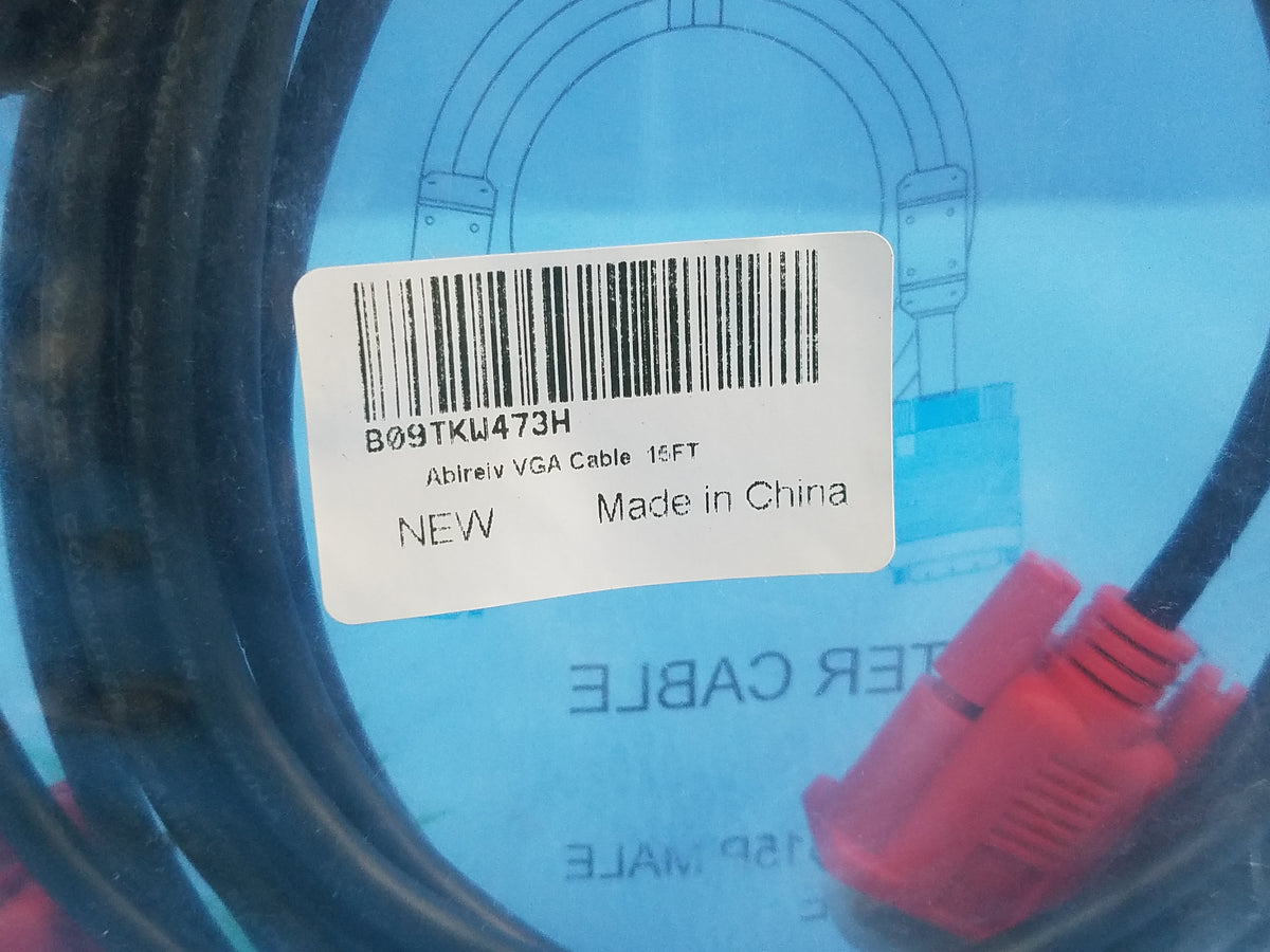 VGA Computer Cable 3+6C+B+2Ferrite HDB15P Male To HDB15P Male