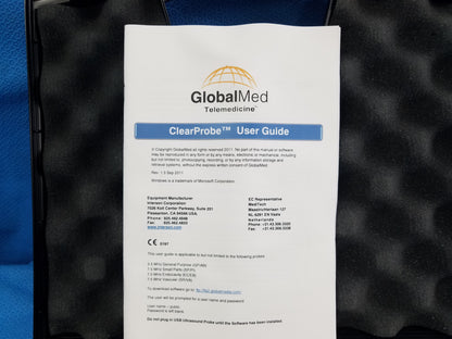 GlobalMed AB Ultrasound ClearProbe With Case S/N 05313