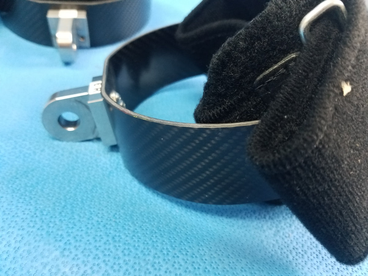Lot of 3 Carbon Fiber Surgical Positioning Cuffs With Clevis Mounts 6R 7L 6L