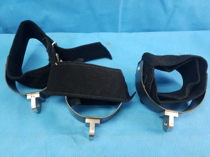 Lot of 3 Carbon Fiber Surgical Positioning Cuffs With Clevis Mounts 6R 7L 6L