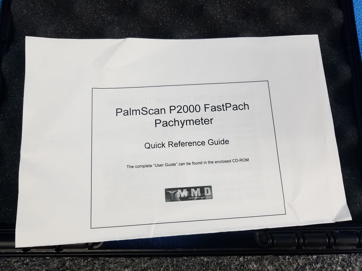 Micro Medical Devices PalmScan P2000 Fastpach Pachymeter With Case