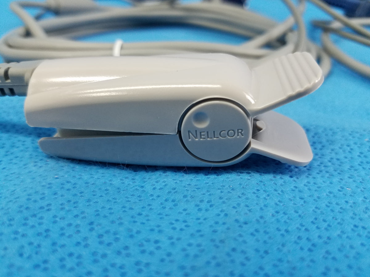 Lot of 2 Nellcor OxiMax SpO2 Sensors With Extension Cables
