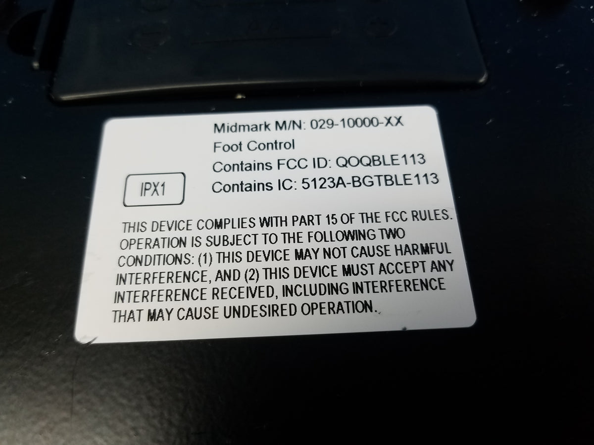 Midmark 029-10000-XX QE IPX1 Foot Controller Foot Pedal