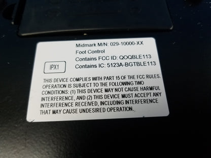 Midmark 029-10000-XX QE IPX1 Foot Controller Foot Pedal