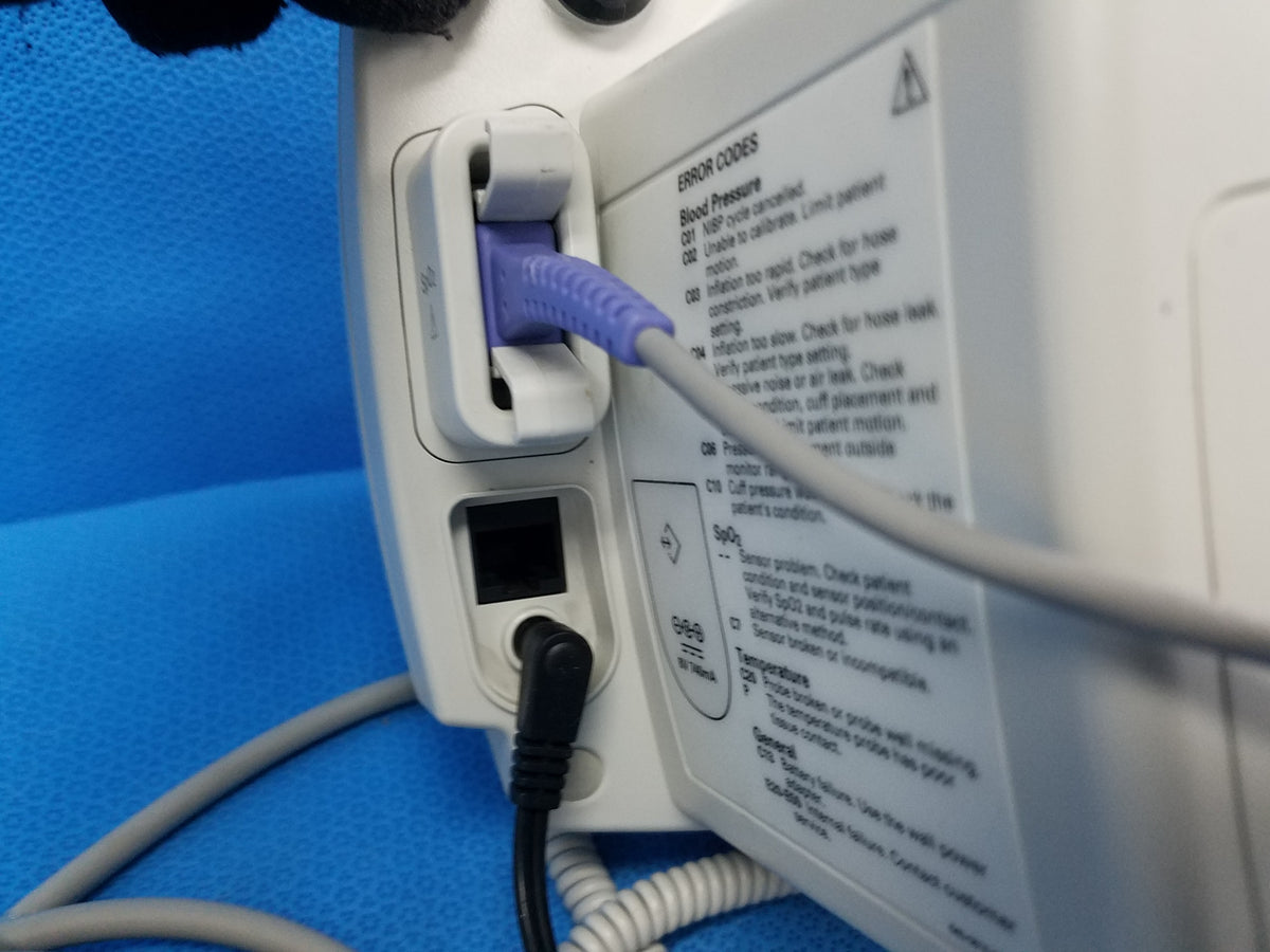 Welch Allyn 53NTO Vital Signs Patient Monitor With Power Supply & SpO2 Sensor