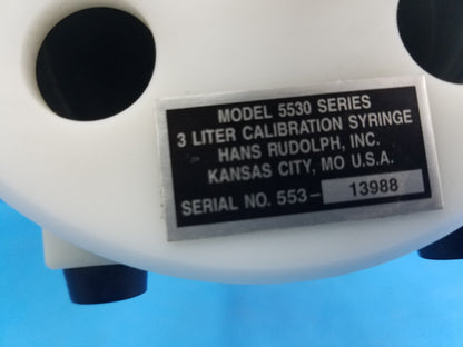 Hans Rudolph 5530 Series 3 Liter Calibration Syringe S/N 13988