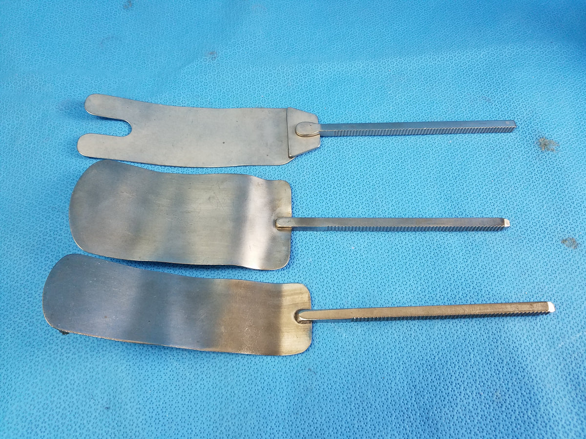Lot of 3 Surgical Malleable Retractor Blades