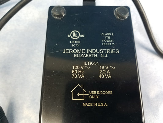 Jerome Industries ILTK-51 Power Supply Adapter 120V 60Hz 2.2A