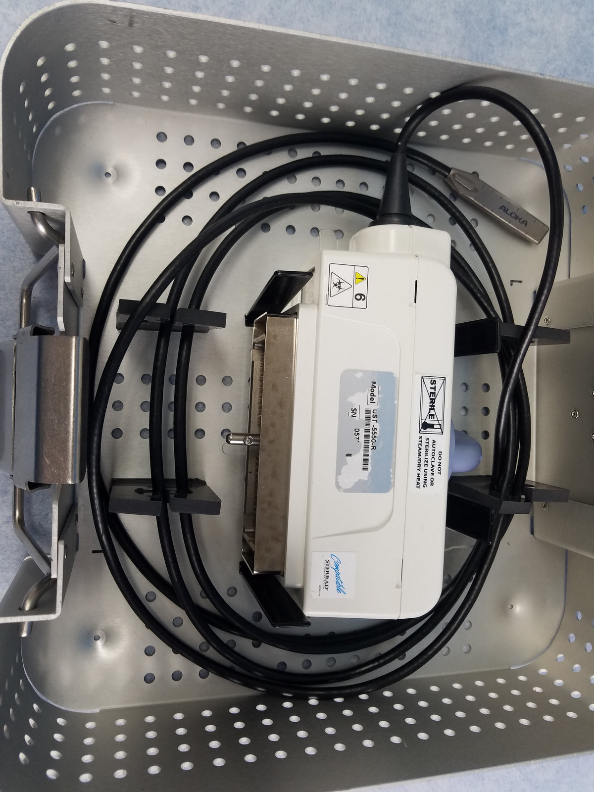 Hitachi Aloka UST-5550-R Laparoscopic Ultrasound Probe With Sterilization Case