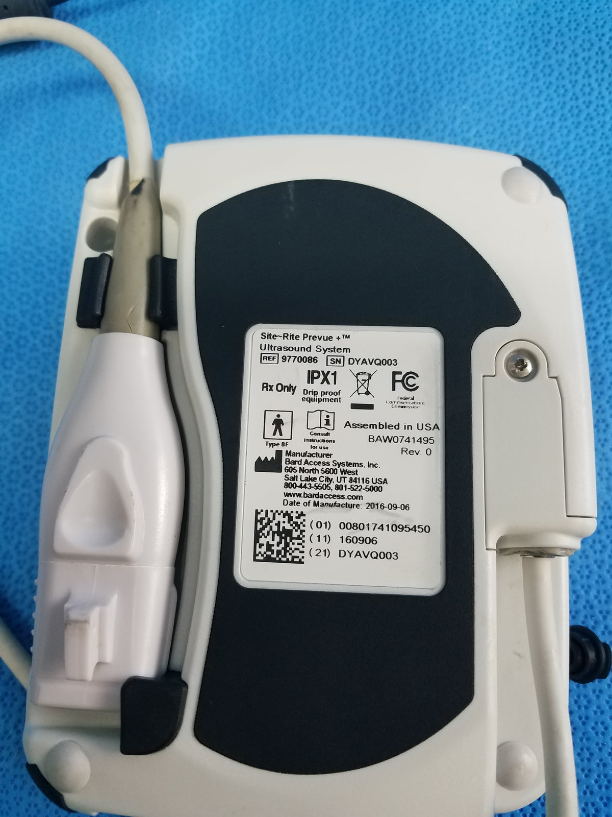 Bard Access Systems Site Rite Prevue+ Ultrasound System With Adapter Ref 9770086