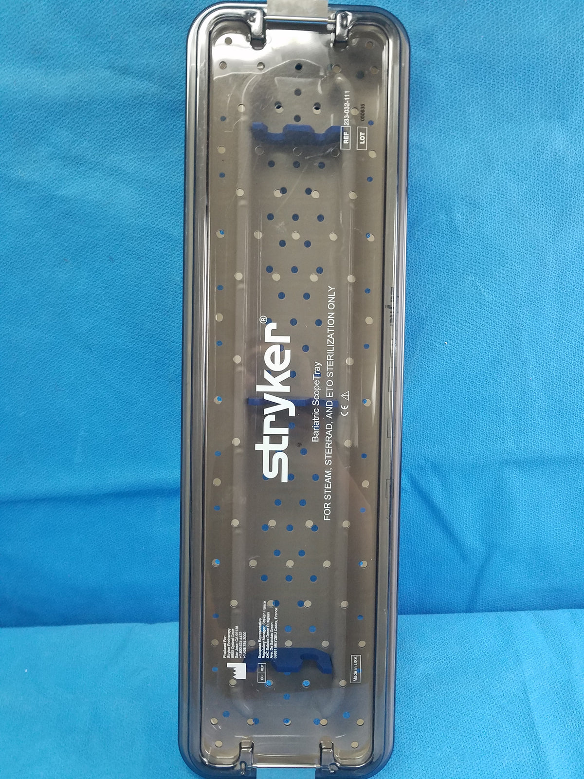 Stryker Bariatric Laparoscope Sterilization Tray With Lid Ref 233-032-111