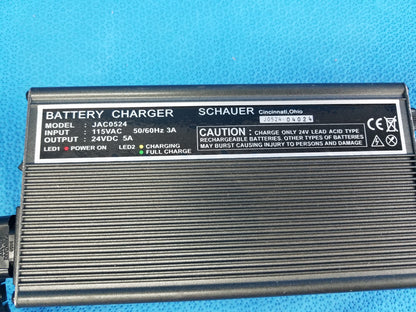 Schauer JAC0524 Battery Charger With XLR Connector 24V DC 5A 50/60Hz
