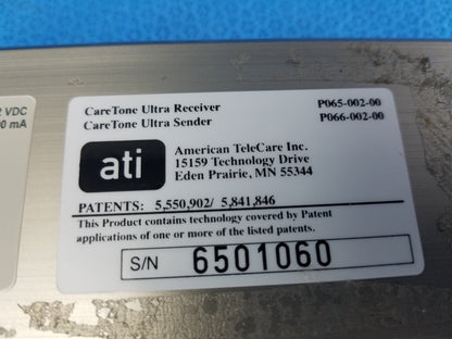 American TeleCare GlobalMedia Telemedicine Ultra CareTone Sender / Receiver P065-002-00 / P066-002-00