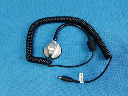 Telephonic Stethoscope Diaphragm Drum Piece With Coiled Audio Cable