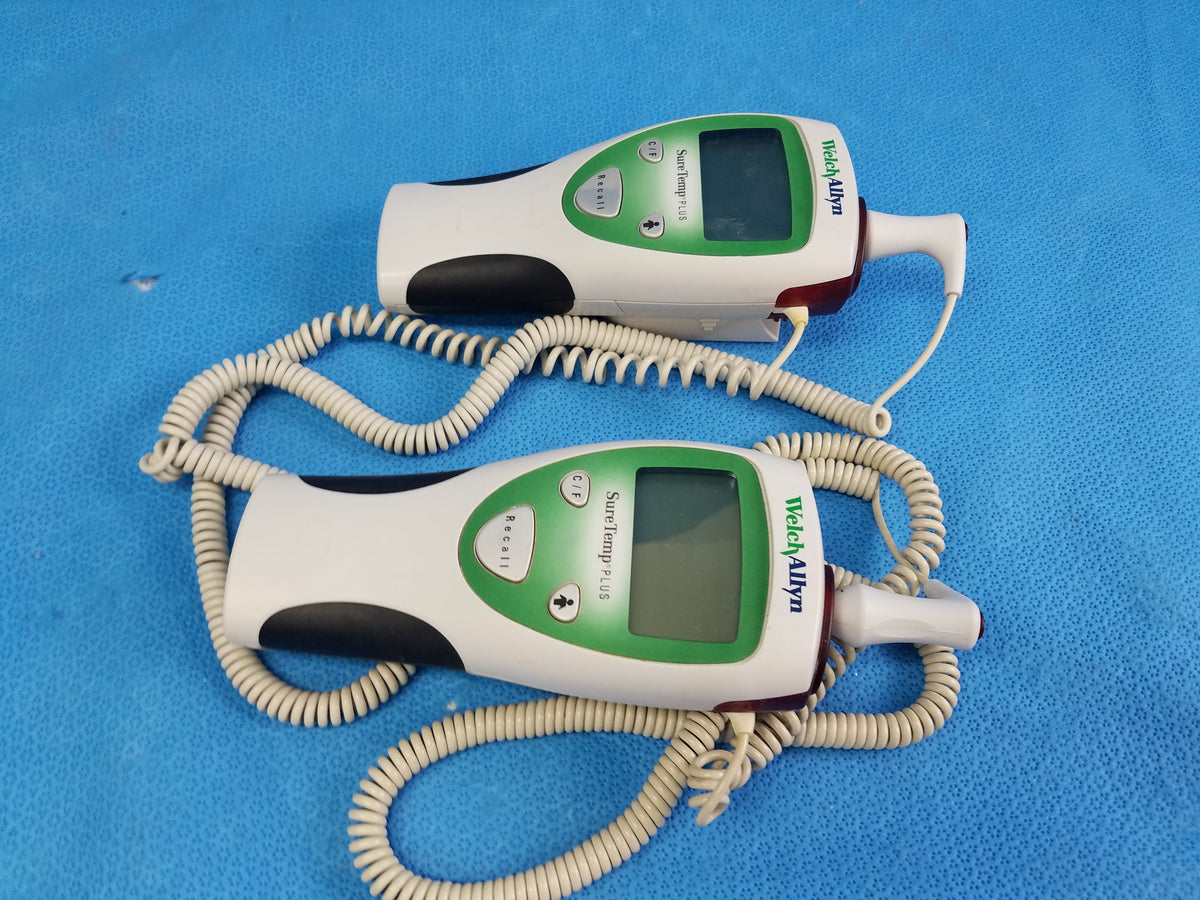 Lot of 2 Welch Allyn 901053 SureTemp Plus Electronic Thermometers With Probes