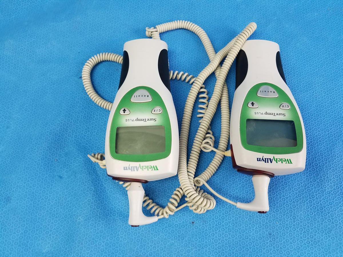 Lot of 2 Welch Allyn 901053 SureTemp Plus Electronic Thermometers With Probes