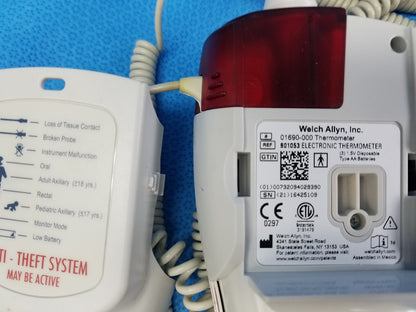 Lot of 2 Welch Allyn 901053 SureTemp Plus Electronic Thermometers With Probes