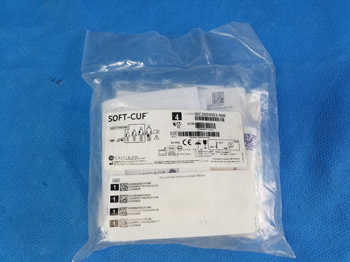 GE Critikon Soft-Cuf Blood Pressure Cuff Assortment Pack Ref 2059303-006