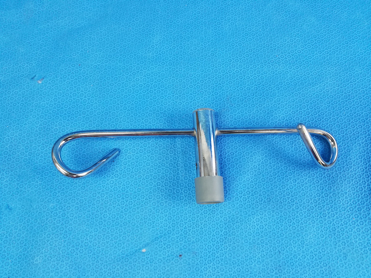 Chrome 2-Hook Top Attachment For Medical IV Drip Pole Stand Part