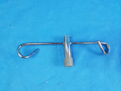 Chrome 2-Hook Top Attachment For Medical IV Drip Pole Stand Part