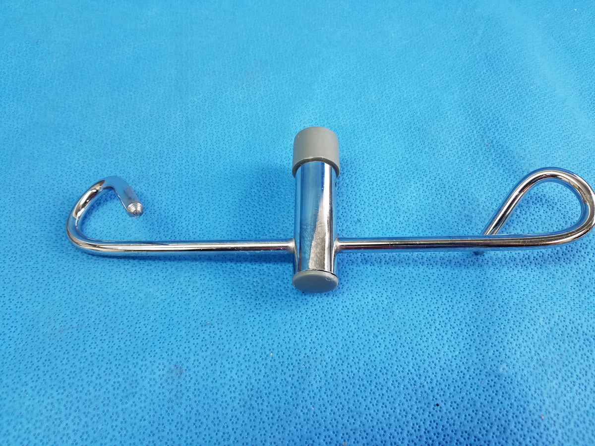 Chrome 2-Hook Top Attachment For Medical IV Drip Pole Stand Part