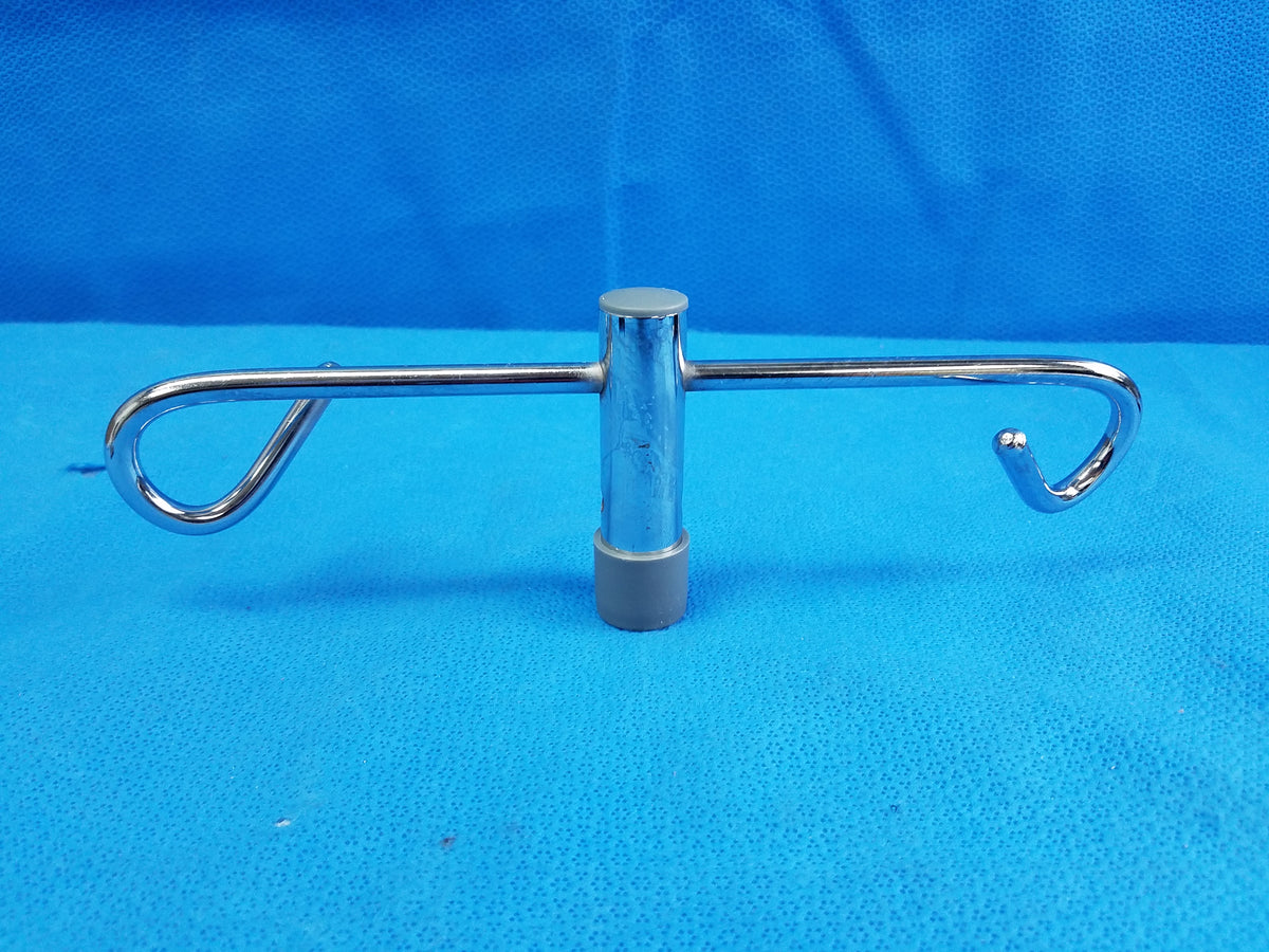 Chrome 2-Hook Top Attachment For Medical IV Drip Pole Stand Part