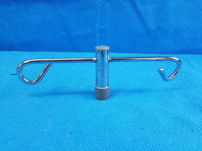 Chrome 2-Hook Top Attachment For Medical IV Drip Pole Stand Part
