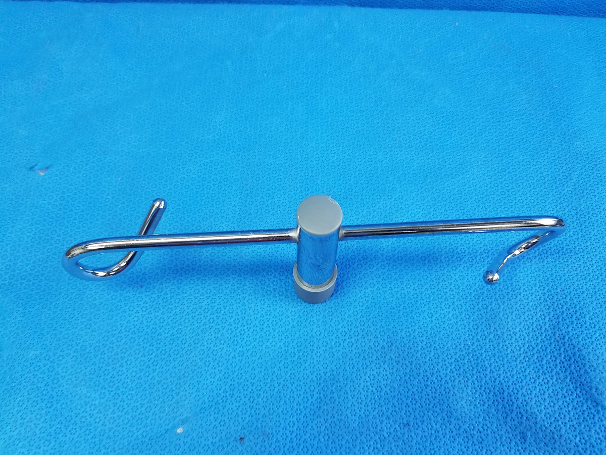 Chrome 2-Hook Top Attachment For Medical IV Drip Pole Stand Part