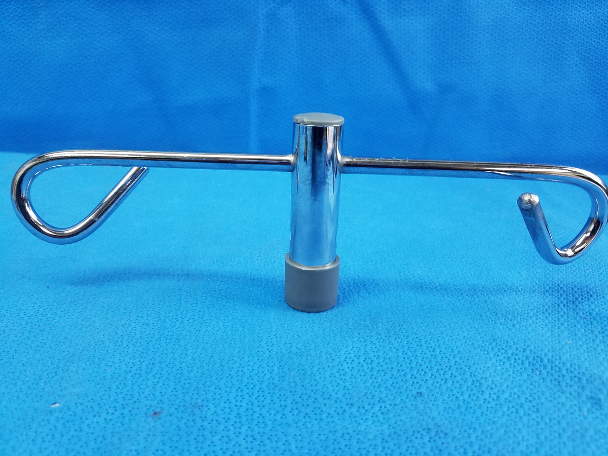 Chrome 2-Hook Top Attachment For Medical IV Drip Pole Stand Part
