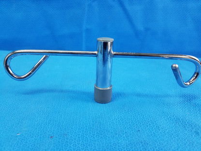Chrome 2-Hook Top Attachment For Medical IV Drip Pole Stand Part