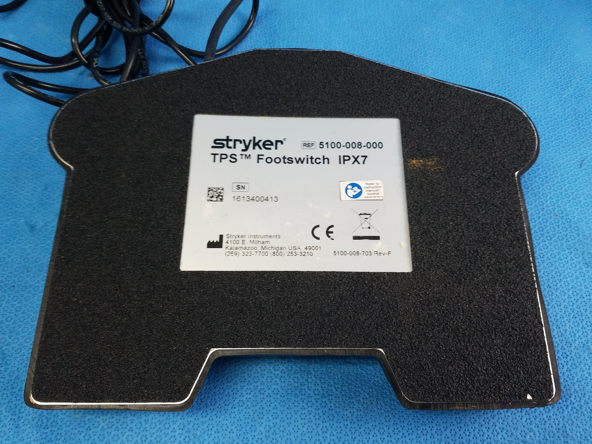 Stryker IPX7 TPS Surgical Footswitch Ref 5100-008-000